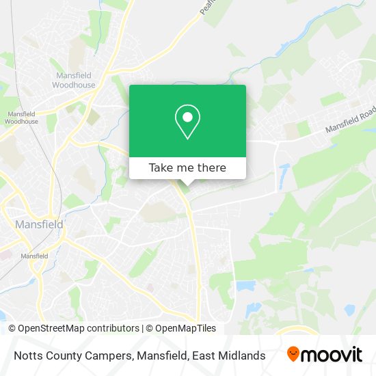 Notts County Campers, Mansfield map