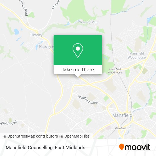 Mansfield Counselling map