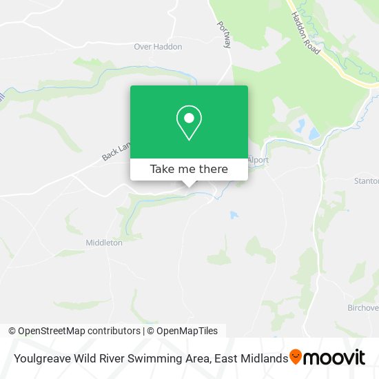 Youlgreave Wild River Swimming Area map