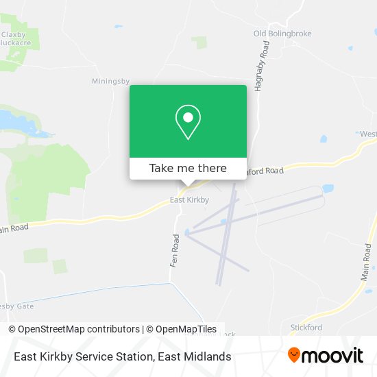 East Kirkby Service Station map