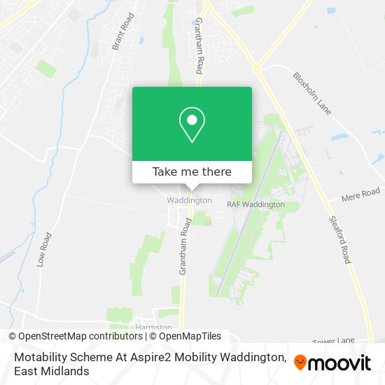 Motability Scheme At Aspire2 Mobility Waddington map