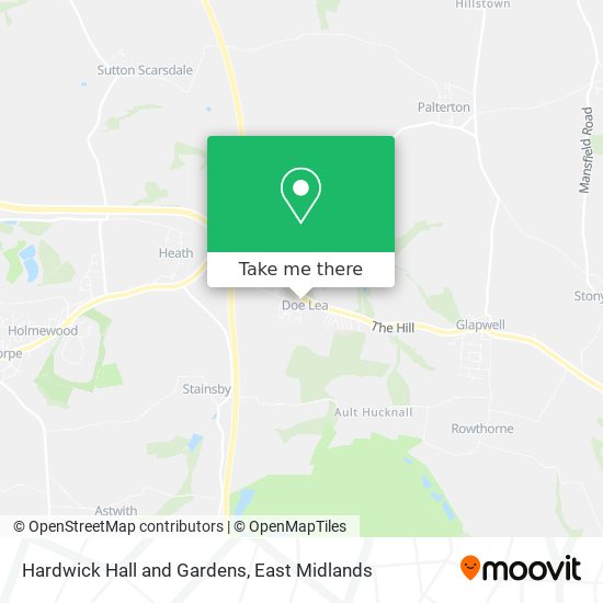 Hardwick Hall and Gardens map