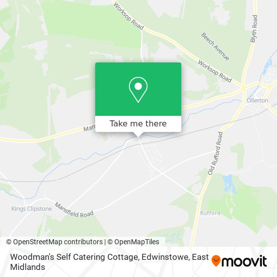 Woodman's Self Catering Cottage, Edwinstowe map