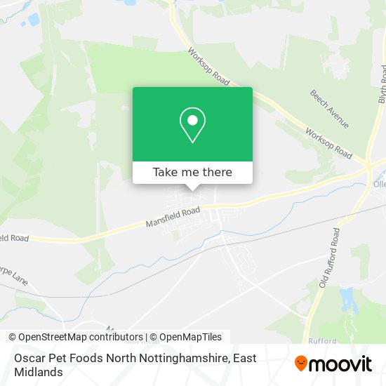 Oscar Pet Foods North Nottinghamshire map