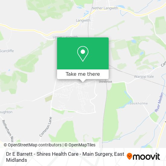 Dr E Barrett - Shires Health Care - Main Surgery map