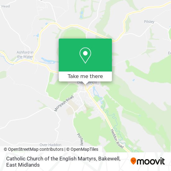 Catholic Church of the English Martyrs, Bakewell map