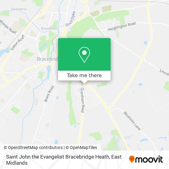Saint John the Evangelist Bracebridge Heath map