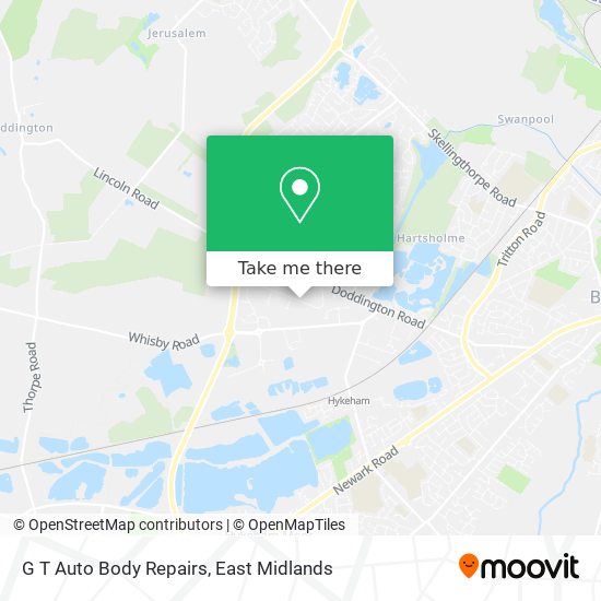 G T Auto Body Repairs map