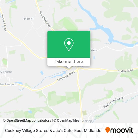 Cuckney Village Stores & Jac's Cafe map