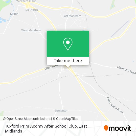 Tuxford Prim Acdmy After School Club map