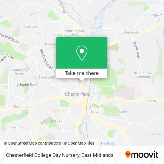 Chesterfield College Day Nursery map