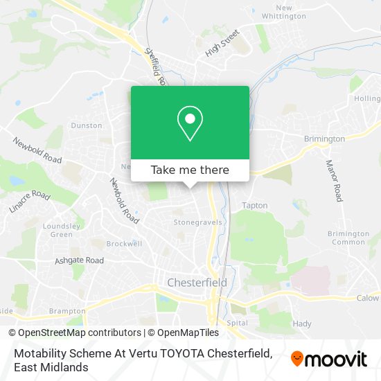 Motability Scheme At Vertu TOYOTA Chesterfield map