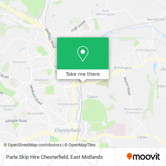 Parle Skip Hire Chesterfield map