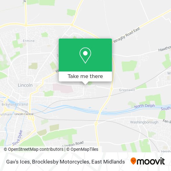 Gav's Ices, Brocklesby Motorcycles map