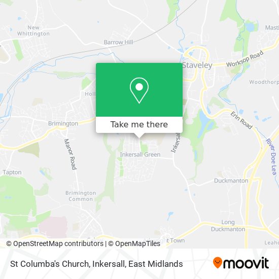 St Columba's Church, Inkersall map