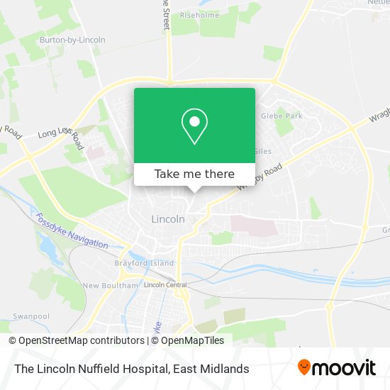 The Lincoln Nuffield Hospital map