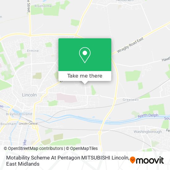 Motability Scheme At Pentagon MITSUBISHI Lincoln map