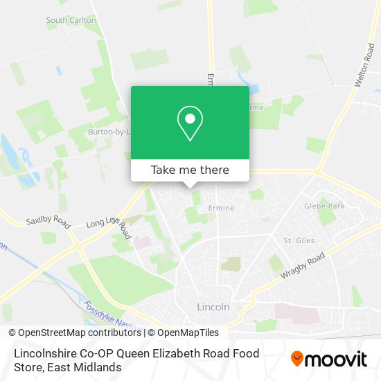 Lincolnshire Co-OP Queen Elizabeth Road Food Store map