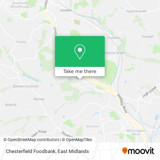 Chesterfield Foodbank map