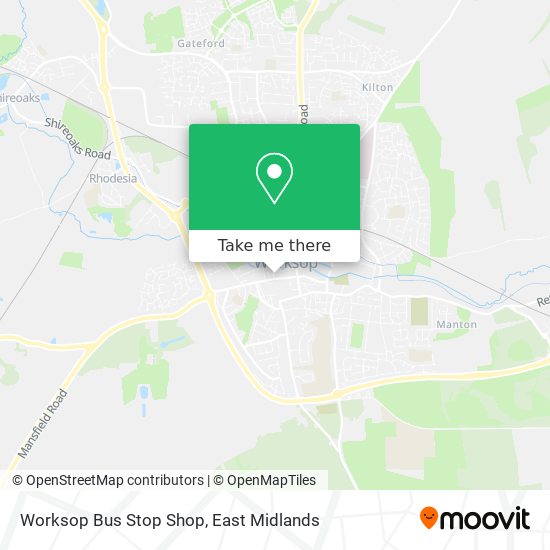 Worksop Bus Stop Shop map