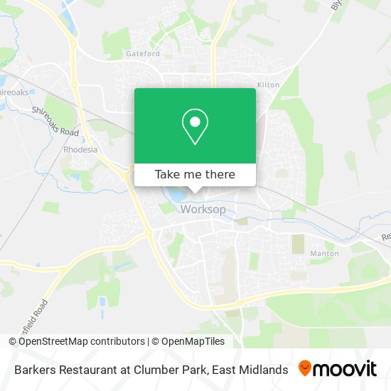 Barkers Restaurant at Clumber Park map