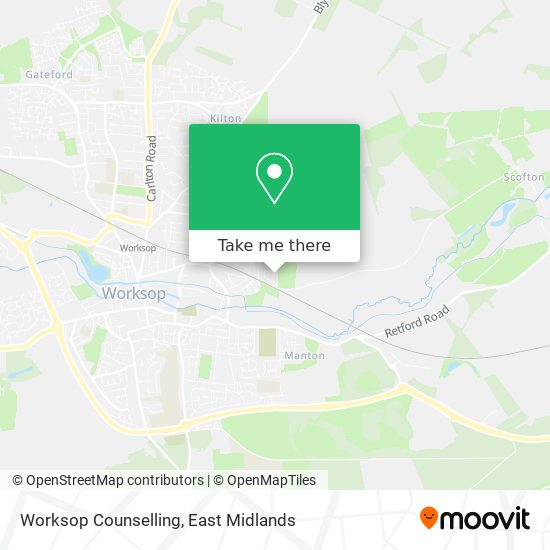 Worksop Counselling map