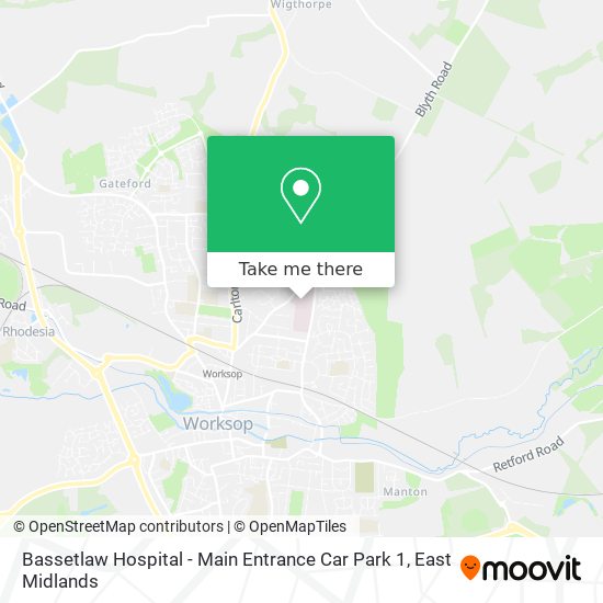 Bassetlaw Hospital - Main Entrance Car Park 1 map