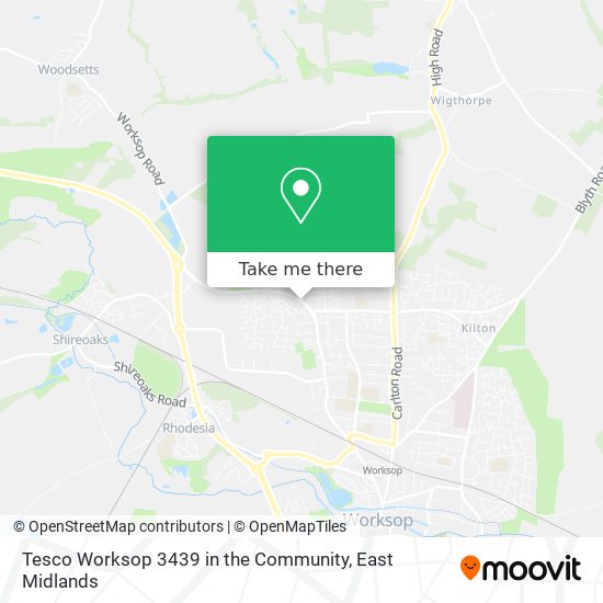 Tesco Worksop 3439 in the Community map