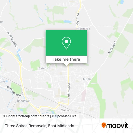 Three Shires Removals map