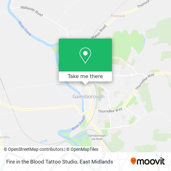 Fire in the Blood Tattoo Studio map