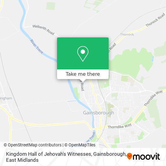 Kingdom Hall of Jehovah's Witnesses, Gainsborough map