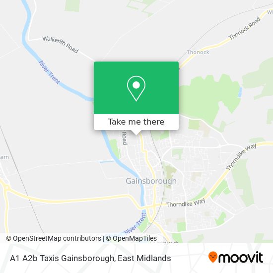 A1 A2b Taxis Gainsborough map