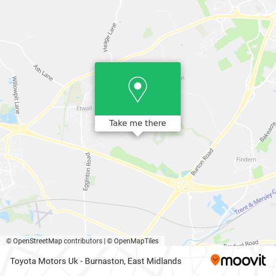 Toyota Motors Uk - Burnaston map