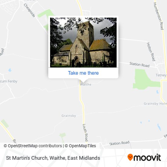 St Martin's Church, Waithe map