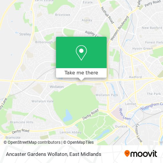 Ancaster Gardens Wollaton map