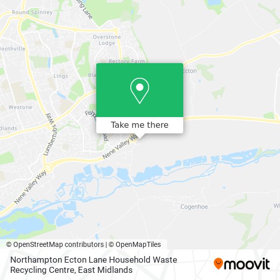 Northampton Ecton Lane Household Waste Recycling Centre map