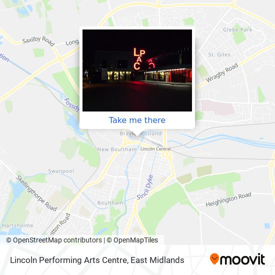 Lincoln Performing Arts Centre map