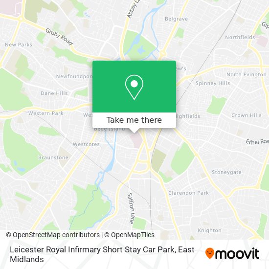 Leicester Royal Infirmary Short Stay Car Park map