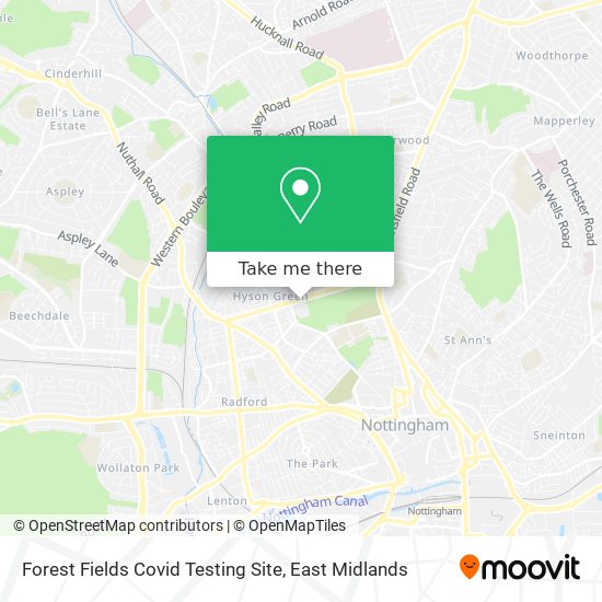 Forest Fields Covid Testing Site map