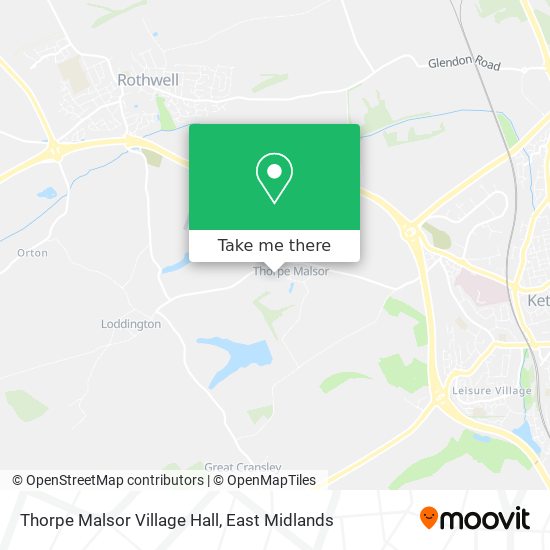 Thorpe Malsor Village Hall map
