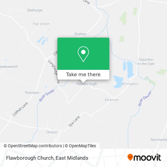 Flawborough Church map