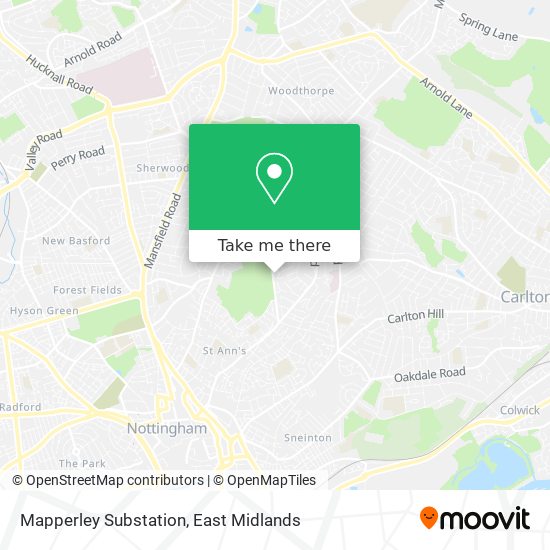 Mapperley Substation map