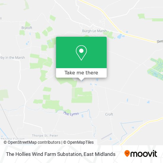 The Hollies Wind Farm Substation map
