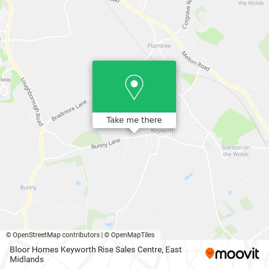 Bloor Homes Keyworth Rise Sales Centre map