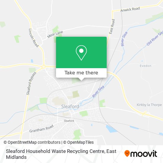 Sleaford Household Waste Recycling Centre map
