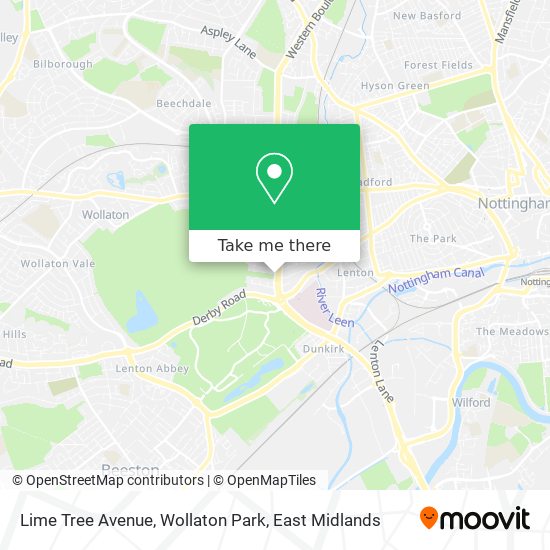 Lime Tree Avenue, Wollaton Park map