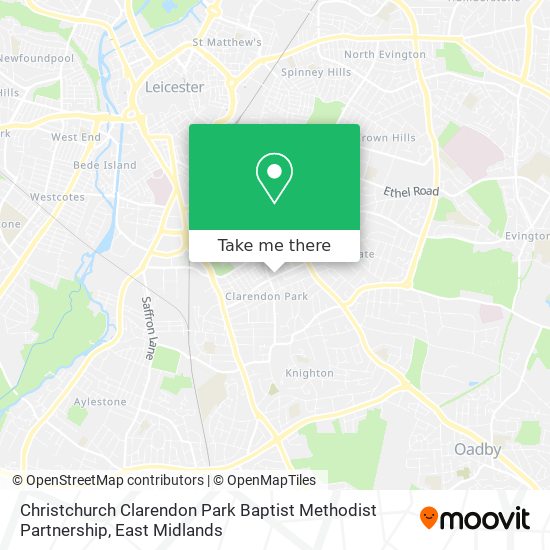 Christchurch Clarendon Park Baptist Methodist Partnership map