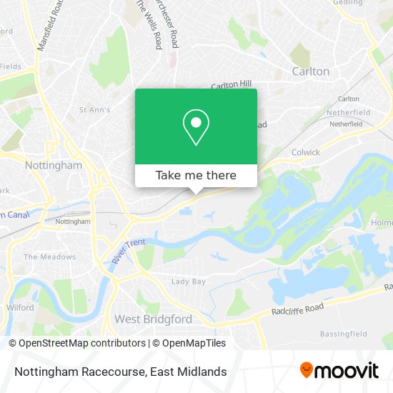 Nottingham Racecourse map