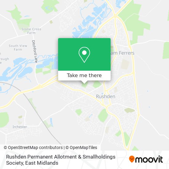 Rushden Permanent Allotment & Smallholdings Society map