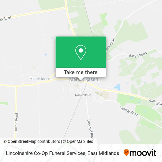 Lincolnshire Co-Op Funeral Services map